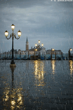 
                    
                        Rain in Venice, Italy.
                    
                