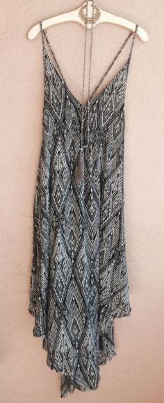 
                    
                        Rare Maxi Free People Black Tribal scarf hem cross over back slipdress
                    
                