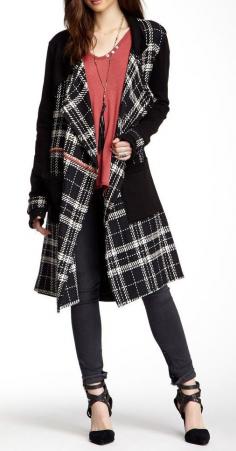 
                    
                        Sloane Rouge | Long Sleeve Plaid Wool Coat
                    
                