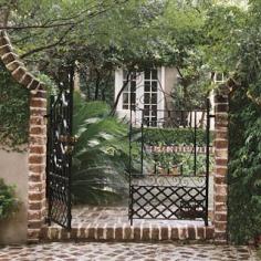 
                    
                        NOTE- Stucco material with brick garden wall.  Court Gate in Charleston
                    
                