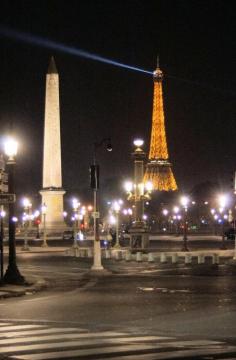 
                    
                        Place de la Concorde illuminated by La Tour Eiffel.
                    
                