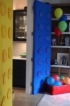 
                    
                        Turn your doors into giant Legos with disposable table cloths and matching paper plates.
                    
                