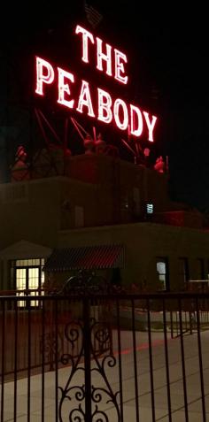 
                    
                        View of The Peabody Memphis marquee as seen from the Plantation Roof.
                    
                