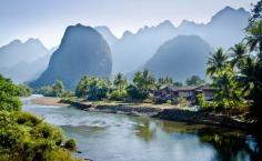 
                    
                        Beautiful mountains near the town of Vang Vieng in Laos
                    
                