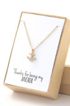 
                    
                        Tiny Anchor Necklace  Cubic Zirconia Necklace
                    
                