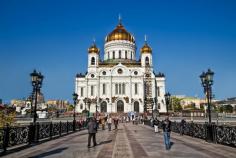 
                    
                        Cathedral of Christ the Savior in Moscow stands on the site of a prior church that was demolished by Stalin during the Communist era
                    
                