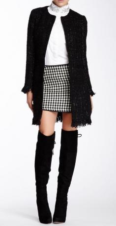 
                    
                        Vertigo | Tweed Fringe Coat
                    
                