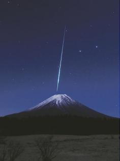 
                    
                        Stars over Mt.Fuji by night, Japan.
                    
                