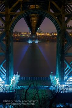 
                    
                        The George Washington Bridge from right below on Henry Hudson Drive NYC
                    
                