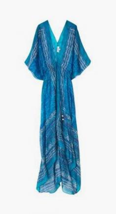 
                    
                        Blue Silk Mosaic Cascade Robe
                    
                