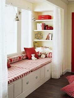 
                    
                        red and white window seat
                    
                