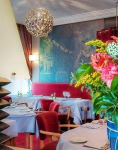 
                    
                        Dining room of La Mediterranee, Paris ~ Jean Cocteau designed the original logo and Christian Berard painted the murals in the dining rooms. 2, Place de l'Odeon     www.la-mediterran...
                    
                