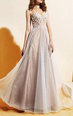 
                    
                        A-line/Princess Jewel Floor-length Lace And Tulle Wedding Dress
                    
                
