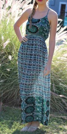 
                    
                        Angie Apparel Blue & Green Abstract Maxi Dress
                    
                