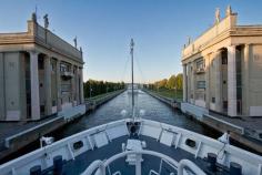 
                    
                        One of 18 locks along the Volga-Baltic Waterway on the voyage between Moscow and St. Petersburg, Russia
                    
                