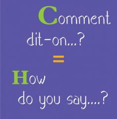 
                    
                        the one phrase you must know! how do you say...? = comment dit-on...?
                    
                