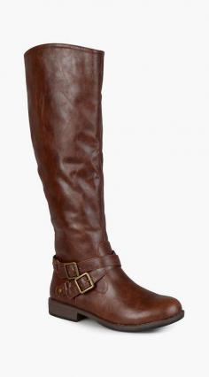 
                    
                        Journee Collection Brown April Wide-Calf Riding Boot
                    
                