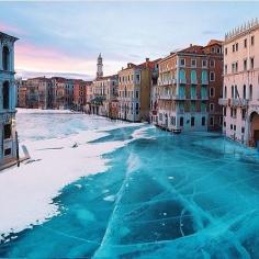 
                    
                        Frozen Grand Canal, Venice, Italy » I wonder how often this happens... quite the view!
                    
                