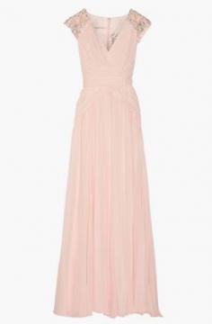 
                    
                        Badgley Mischka Embellished silk-chiffon gown
                    
                