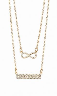 
                    
                        Simply Reese Rhinestone & Goldtone Infinity Bar Necklace
                    
                