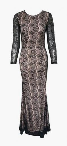 
                    
                        Lace Overlay Maxi Dress - Mysterious Black Maxi Dress
                    
                