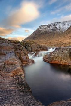 
                    
                        Waterfall in Glencoe Highlands - Scotland
                    
                