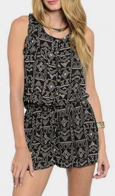 
                    
                        Black & Taupe Geometric Romper
                    
                