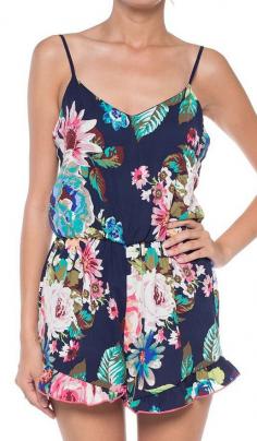 
                    
                        Coveted Clothing Navy & Pink Floral Romper
                    
                