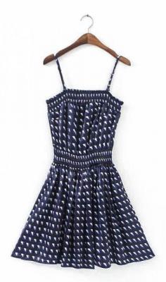 
                    
                        Navy Blue Spaghetti Strap Hooded Dress
                    
                