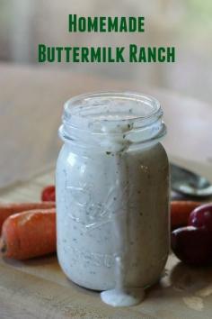 
                    
                        Easy Homemade Buttermilk Ranch Dressing! Save money with this simple homemade ranch dressing recipe! Make it thick or thin, depending on your preference! Plus you'll never believe the "secret" ingredient that makes this one of the best ranch recipes EVER!
                    
                