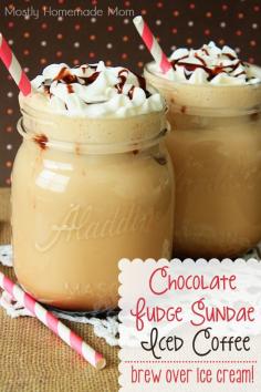 
                    
                        Chocolate Fudge Sundae Iced Coffee - Brew your favorite Keurig iced coffee flavor over two scoops of vanilla ice cream instead of ice for THE BEST iced coffee ever! #BrewOverIce #BrewItUp #shop
                    
                