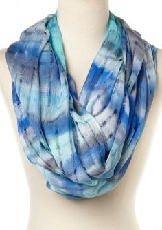 
                    
                        David & Young Blue & Turquoise Tie-Dye Infinity Scarf
                    
                