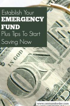 
                    
                        No amount is too small to start your emergency fund. Plus find tips on how to cut expenses and start saving money.  | Cents and Order
                    
                
