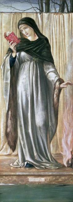 
                    
                        Winter (1869-70). Edward Burne-Jones (British, 1833-1898). Gouache on paper.  Burne-Jones was a nervous highly-strung individual. He combined a monkish asceticism, a mystical love of ancient legend, and a mischievous sense of humour. He had a classical artistic trait of suffering nervous collapse after the completion of a major work. books0977.tumblr....
                    
                