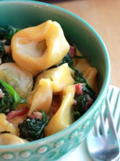 
                    
                        Creamy Tortellini with Pancetta & Spinach -  Erren's Kitchen - This recipe is super easy to throw together!  It’s a great quick weeknight dinner!
                    
                