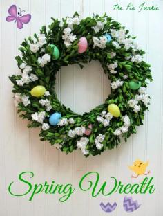 
                    
                        Easy to make spring wreath with items from the dollar store!
                    
                