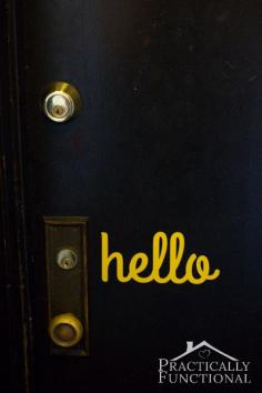
                    
                        Welcome guests who pass by your front door with this DIY "hello" door vinyl tutorial! If you use removable vinyl you can do it even if you live in an apartment!
                    
                