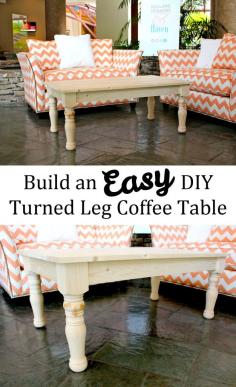 
                    
                        Build an easy DIY Turned Leg Coffee Table with That's My Letter, The House of Wood, and Ana White!
                    
                