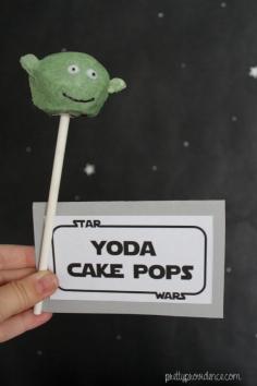 
                    
                        yoda cake pops | star wars themed party, food, decor and kids games on pretty providence
                    
                
