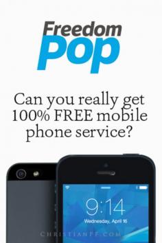 
                    
                        It sounded too good to be true, so I had to look into it.  It turns out they do offer 100% FREE mobile phone service and internet, but here are my thoughts about it...http://christianpf.com/freedompop/
                    
                