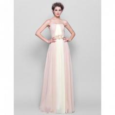 
                    
                        A-line Strapless Floor-length Chiffon Bridesmaid Dress
                    
                