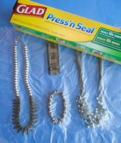 
                    
                        Use Press n' Seal to prevent your necklaces from tangling when traveling
                    
                