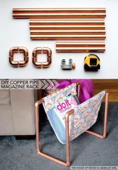 
                    
                        Tutorial: How to make a magazine rack out of copper pipe | www.jenwoodhouse.... #copper #pipe #copperpipe #magazine #rack #magazinerack #diy
                    
                