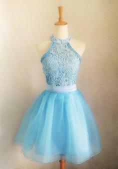 
                    
                        Tulle lace halter dress
                    
                