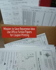 
                    
                        Save on paper costs, implement the back side of the paper rule.  This means we use recycled business papers and school papers for crafting, general printing and especially coupon printing.
                    
                