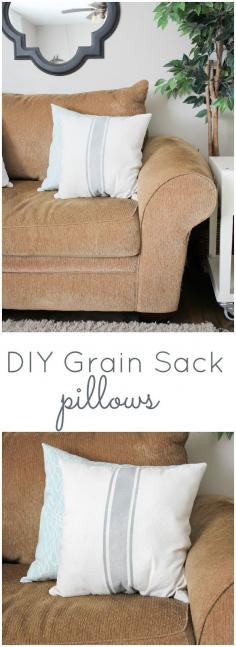 
                    
                        These DIY Grain Sack Pillows were so easy to make.  Can you guess what fabric I used.  Love it!!! #hawthorneandmain #homedecor #diy #craft #sewing
                    
                