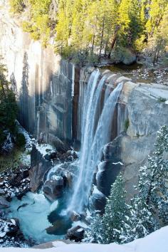 
                    
                        Vernal Falls with snow, Yosemite, California
                    
                