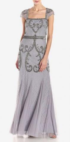 
                    
                        Adrianna Papell Women's Cap Sleeve Fully Beaded Gown
                    
                