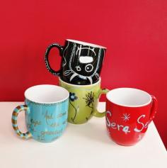 
                    
                        This is the best tutorial for making the sharpie mugs. She has several links posted with instructions. The key is to use Sharpie oil based paint pens.
                    
                