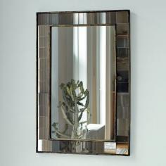
                    
                        Antique Tiled Wall Mirror | west elm - there's gotta be a way to make this using my current bathroom mirror...
                    
                